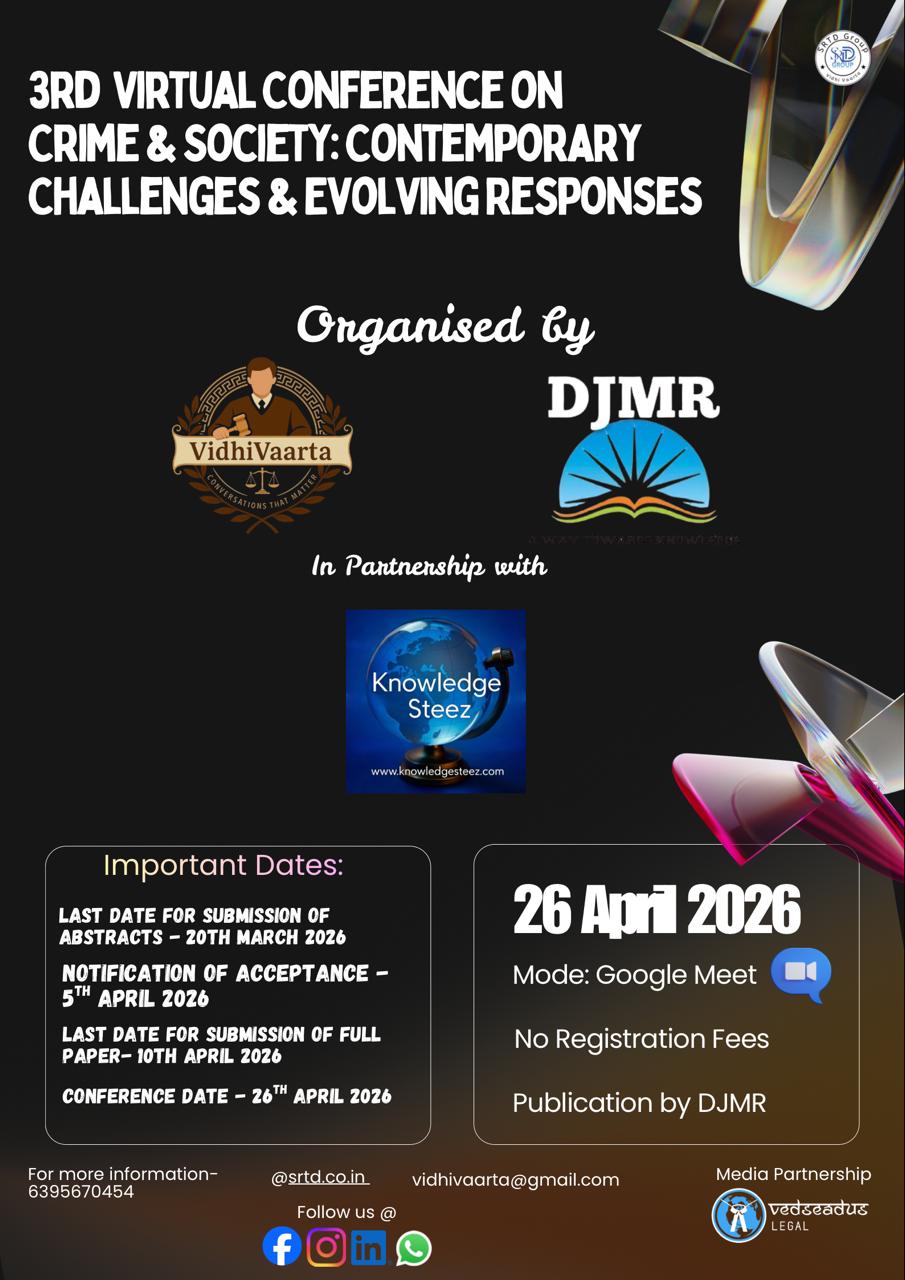 Announcement: 3rd Virtual Conference on Crime & Society: Contemporary Challenges & Evolving Responses